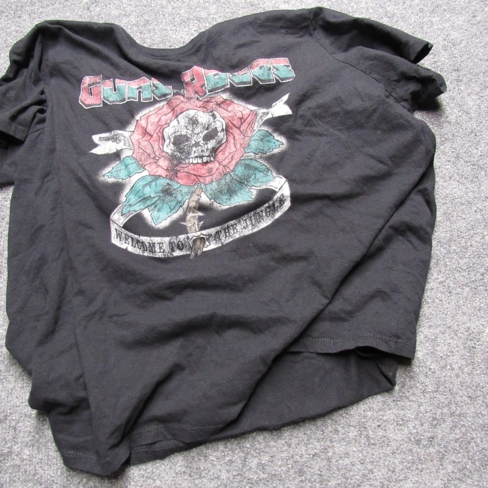 Guns N Roses Welcome to the Jungle Graphic T-Shirt Black 2X Cotton Rock Band Tee